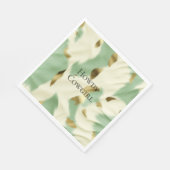 Minze grüne goldene Weiße Kuhide Serviette (Ecke)