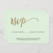 Minze grüne Imitate Gold Reservierte Sitzplatz UAW Begleitkarte (Vorne/Hinten)