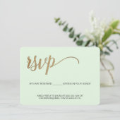 Minze grüne Imitate Gold Reservierte Sitzplatz UAW Begleitkarte (Stehend Vorderseite)