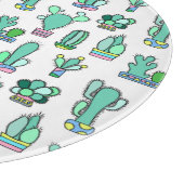 Minze Grüne Kakteen und Sukkulente Pflanze Muster Schneidebrett (Ecke)