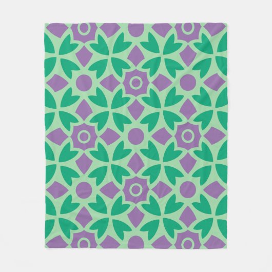 Minze grüne Lavendel Petal-Blumenmuster Fleecedecke (Vorderseite)