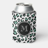 Minze grüne Leopard-Tierdrucke mit Monogra Dosenkühler (Kanne Rückseite)