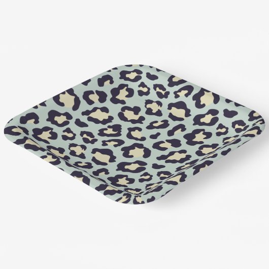 Minze grüne Leoparden-Teller Pappteller (Gewinkelt)