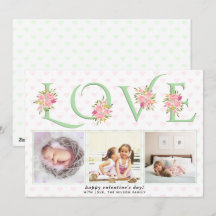 Minze grüne LIEBE Typografie Foto Valentinstag