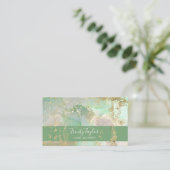 Minze grüne Marmorplatte Tinte & Goldfolie  Visitenkarte (Stehend Vorderseite)