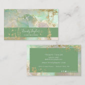 Minze grüne Marmorplatte Tinte & Goldfolie  Visitenkarte (Vorne/Hinten)