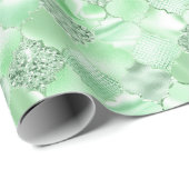 Minze grüne marokkanische Quatrefolienmuster Geschenkpapier (Rolleneckpunkt)