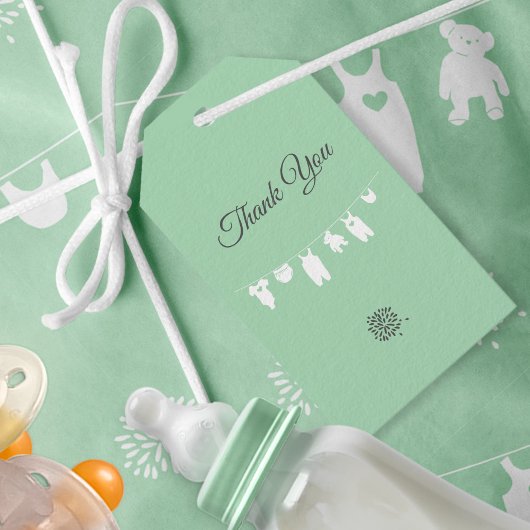 Minze grüne Minimalistisch Gender Neutral Baby Dus Geschenkanhänger