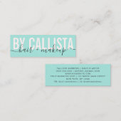 Minze grüne moderne einfache Typografie Makeup Hai Mini Visitenkarte (Vorne/Hinten)