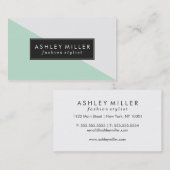 Minze grüne, moderne Farbblöcke Visitenkarte (Vorne/Hinten)