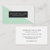 Minze grüne, moderne Farbblöcke Visitenkarte (Vorne/Hinten)