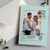 Minze grüne moderne Foto Hochzeit retten das Datum Save The Date