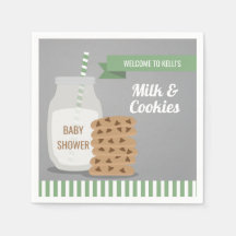 Minze grüne moderne Milch und Cookies Babydusche
