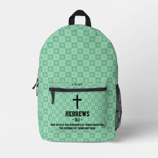 Minze Grüne Muster Bibel Kapitel Verse Christlich Bedruckter Rucksack