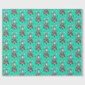 Minze Grüne Niedliche Wasserfarbe Bunny Floral Ost Geschenkpapier (Flach)