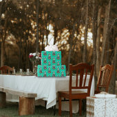 Minze Grüne Niedliche Wasserfarbe Bunny Floral Ost Geschenkpapier