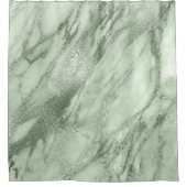 Minze Grüne Olive Salvia Marble Abstrakt Stone Lux Duschvorhang (Vorderseite)