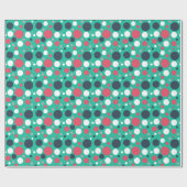 Minze grüne Pink Polka Dots Geschenkpapier (Flach)