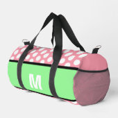 Minze grüne Pink-weiße Polka-Dots-Monogramm Duffle Bag (Rechte Ecke)