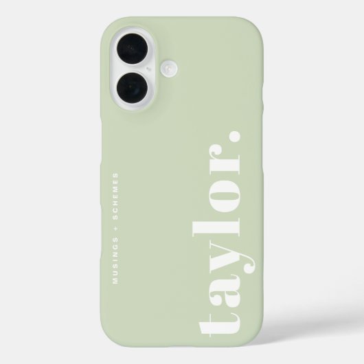 Minze grüne Retro Typografie Personalisiert Case-Mate iPhone Hülle (Rückseite)