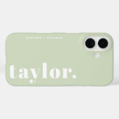 Minze grüne Retro Typografie Personalisiert Case-Mate iPhone Hülle (Rückseite (Horizontal))