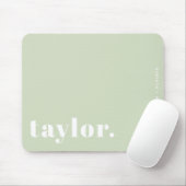 Minze grüne Retro Typografie Personalisiert Mousepad (Mit Mouse)