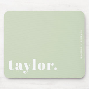 Minze grüne Retro Typografie Personalisiert Mousepad