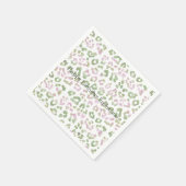 Minze grüne Rosa Aquarellfarbe Leopard Printwerbun Serviette (Ecke)