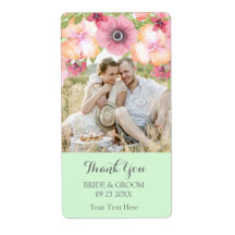 Minze grüne Rosa Foto Hochzeitslabel