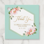 Minze grüne Rosa geometrisches Brautparty Geschenkanhänger (Vorderseite)