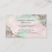 Minze grüne Rosa und goldene Wasserfarbe Visitenkarte (Rückseite)