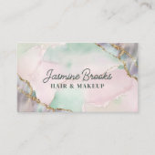 Minze grüne Rosa und goldene Wasserfarbe Visitenkarte (Vorderseite)