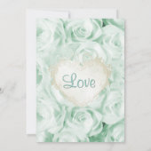 Minze Grüne Rose Blumenmuster Brautparty Einladung (Rückseite)