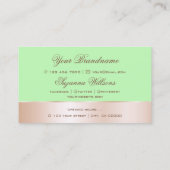 Minze grüne Rose Gold Dekoration Niedliche Blume m Visitenkarte (Rückseite)