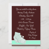 Minze grüne Schokolade Braun Babydusche Einladung (Rückseite)