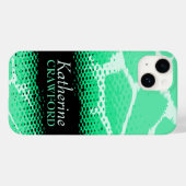 Minze grüne schwarze Grafik Case-Mate iPhone Hülle (Rückseite (Horizontal))