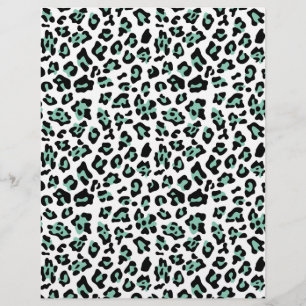 Minze grüne schwarze Leopard-Muster für Tierdrucke