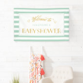 Minze grüne Streifen mit goldener Mama als | Baby  Banner (Insitu)