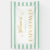 Minze grüne Streifen mit goldener Mama als | Baby  Banner (Vertikal)