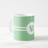 Minze grüne Streifen Monogramm Buchstaben Pastellf Kaffeetasse (Vorderseite Links)