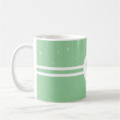 Minze grüne Streifen Monogramm Buchstaben Pastellf Kaffeetasse (Links)