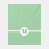 Minze grüne Streifen Monogramm Pastellfarben minim Fleecedecke (Vorderseite)