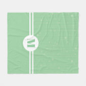 Minze grüne Streifen Monogramm Pastellfarben minim Fleecedecke (Vorderseite (Horizontal))