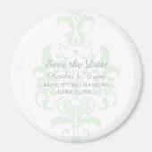 Minze grüne, subtile Damaskus speichern Sie das Da Magnet (Vorne)