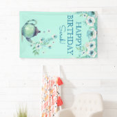 Minze Grüne Teekanne Aquarell Blume Aqua Aquamarin Banner (Insitu)