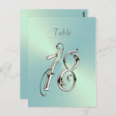 Minze Grüne Tischnummern Extravagant Silver Achtze (Vorne/Hinten)