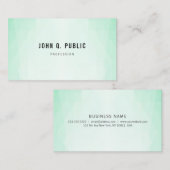 Minze grüne Trendy Moderne einfache Vorlage Visitenkarte (Vorne/Hinten)