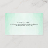Minze grüne Trendy Moderne einfache Vorlage Visitenkarte (Rückseite)