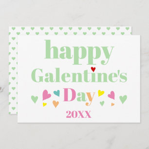 Minze grüne Typografie Happy Galentines Day Feiertagskarte