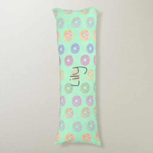 Minze grüne, umkehrbare, benutzerdefinierte Donut Seitenschläferkissen (Vorderseite Vertikal)